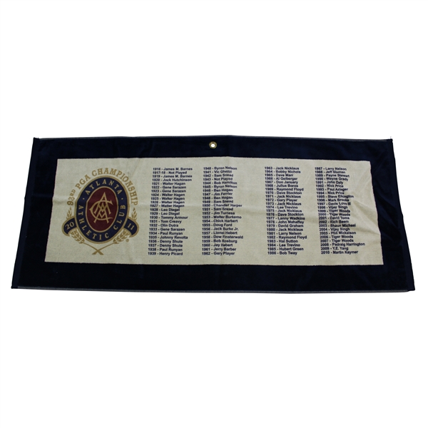 93rd PGA Championship Golf Towel With Past Winners And Dates