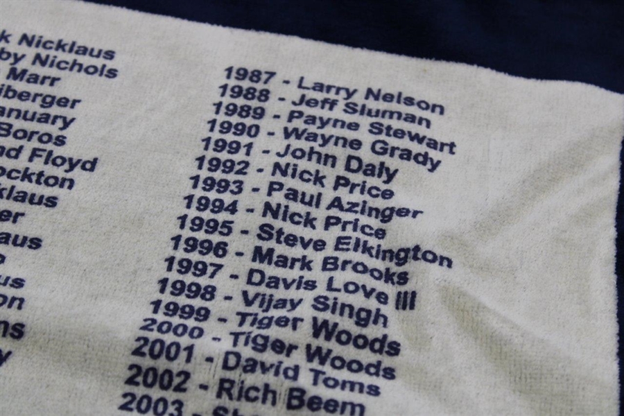 93rd PGA Championship Golf Towel With Past Winners And Dates