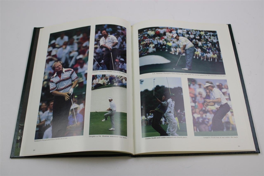 Nick Faldo Signed 1990 Masters Tournament Green Annual Book JSA ALOA