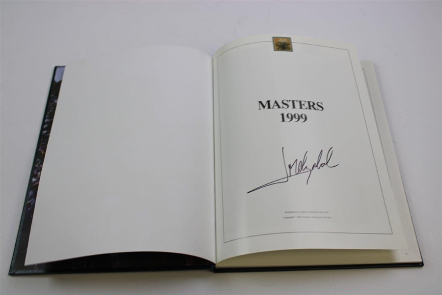 Jose Olazabal Signed 1999 Masters Tournament Green Annual Book JSA ALOA