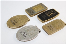Five (5) Undated Pete Davison PGA Tour Money Clips