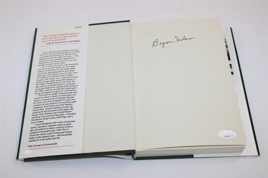 Byron Nelson Signed 'Byron Nelson How I Played The Game' JSA# AB84263