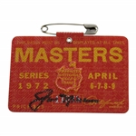Jack Nicklaus Signed 1972 Masters Series Badge JSA ALOA