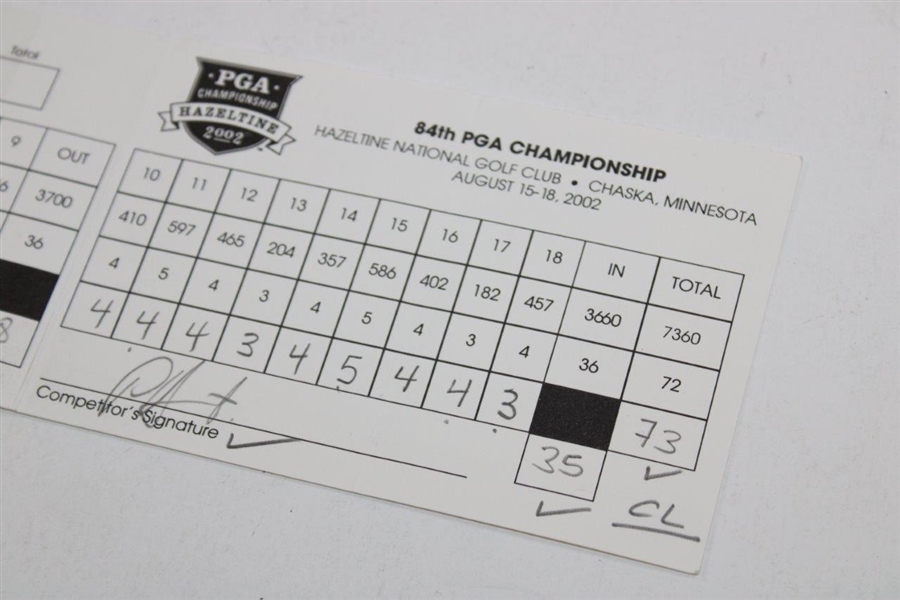 Padraig Harrington Signed 2nd Rd PGA Championship Scorecard w/Marker Mark Calcavecchia