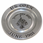 1981 US Open Merion Golf Club Mini Pewter Plate 6”