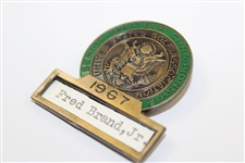 Fred Brand Jr. 1967 US Senior Amateur Contestant Badge Oakmont Country Club