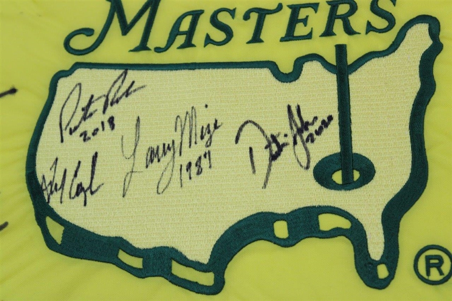 Jack Nicklaus, Phil Mickelson, Gary Player & 5 others Signed 1997 Masters Embroidered Flag JSA ALOA