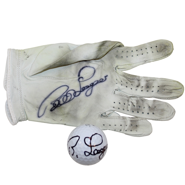 Bernhard Langer Signed Personal Used Titleist Golf Glove & Golf Ball  JSA ALOA