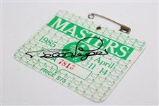 Bernhard Langer Signed 1985 Masters Tournament SERIES Badge #A7813 JSA ALOA
