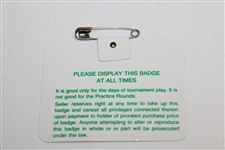 Bernhard Langer Signed 1985 Masters Tournament SERIES Badge #A7813 JSA ALOA