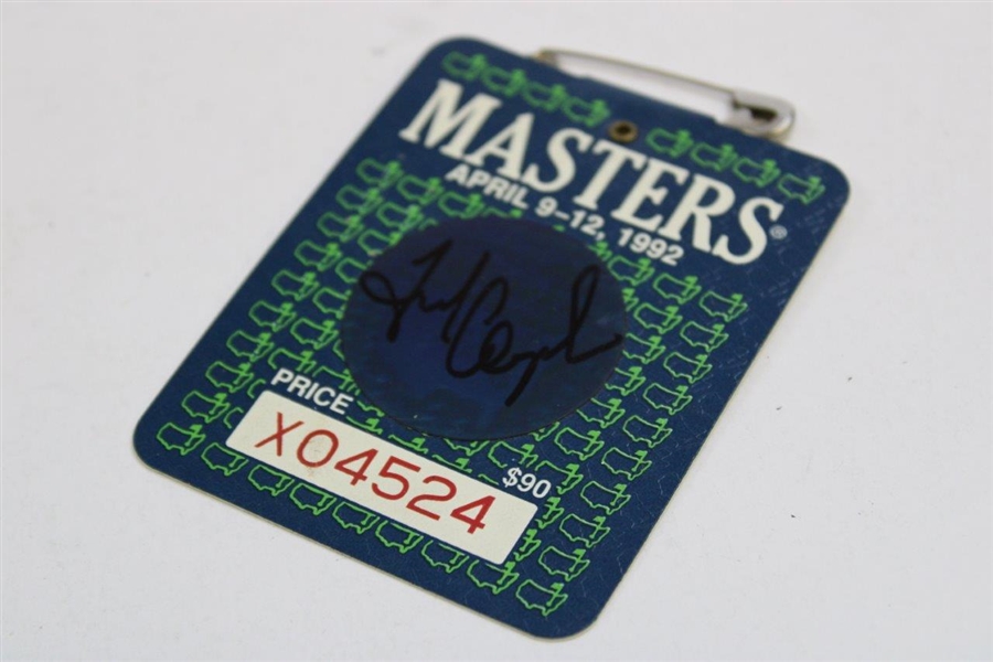Fred Couples Signed 1992 Masters Tournament SERIES Badge #X04524 JSA ALOA