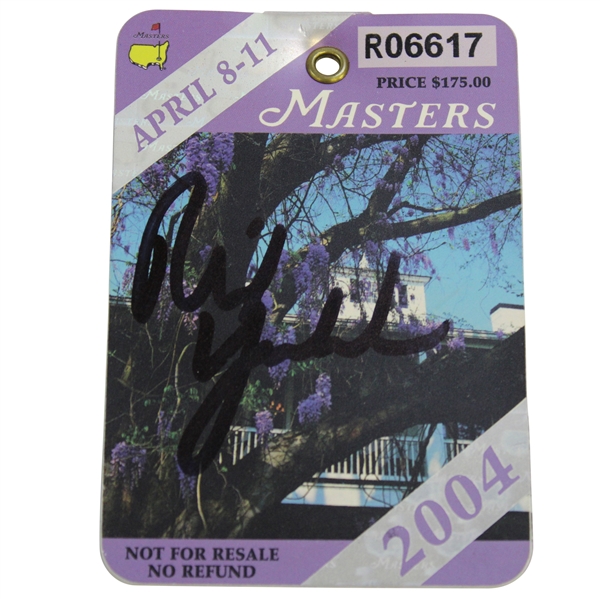 Phil Mickelson Signed 2004 Masters Tournament SERIES Badge #R06617 JSA ALOA