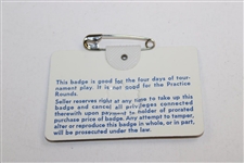 Fuzzy Zoeller Signed 1979 Masters Tournament SERIES Badge #24795 JSA ALOA