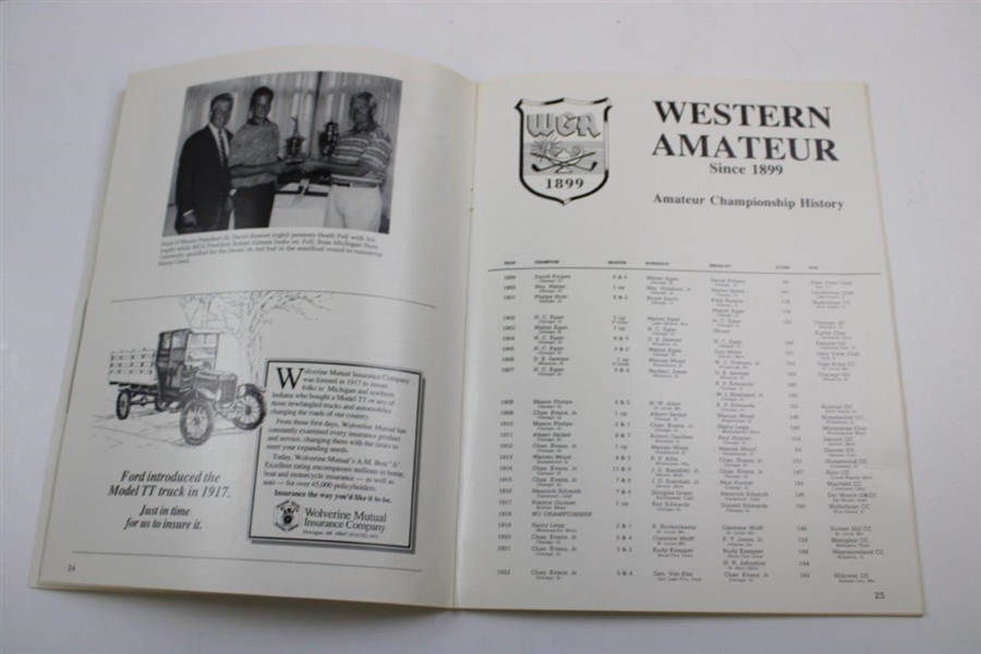 Tiger Woods & Justin Leonard Signed 1994 Western Amateur Program JSA ALOA
