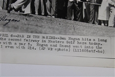 Ben Hogan Signed 1952 Masters Press Photo JSA ALOA