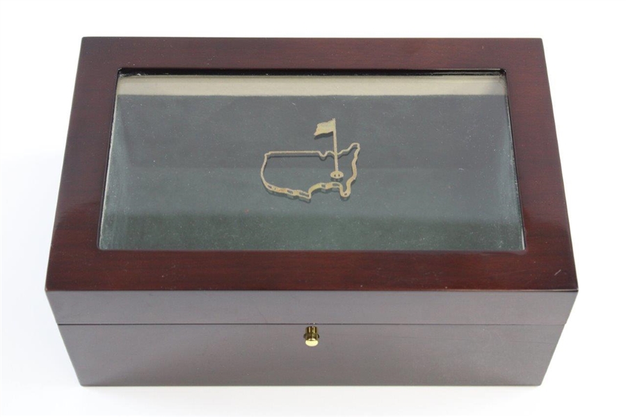 Augusta National Deluxe Wood Valet Box W/ Glass Top