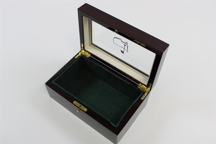 Augusta National Deluxe Wood Valet Box W/ Glass Top