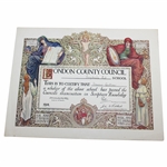 Henry Cotton London County Council Passed Scripture Knowledge Certificate