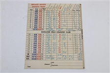 Oakland Hills Country Club Used Scorecard