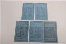 5 Scorecards From The All American Womens Tournament 3 Used And 2 Unused