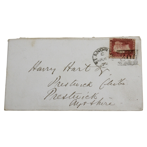 Envelope Addressed To Prestwick Club Postmarked 1874
