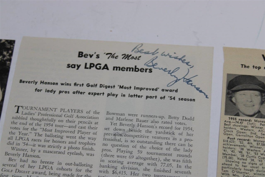 Lot Of LPGA Players Signed News Articles And Photos JSA ALOA