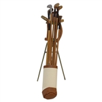 Wood Golf Bag & Clubs Standup Display