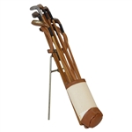 Wood Golf Bag & Clubs Standup Display