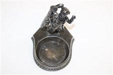 Vintage Silver-Tone Caddy Figural Ash Tray