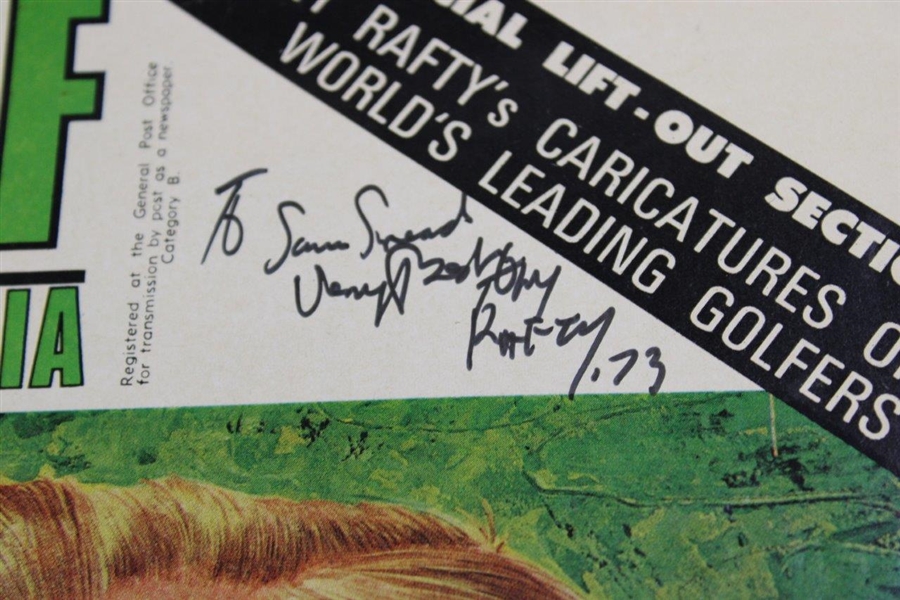 Golf In Australia Magazine Signed By Cover Artist Tony Rafty Addressed to Sam Snead