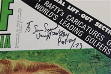 Golf In Australia Magazine Signed By Cover Artist Tony Rafty Addressed to Sam Snead