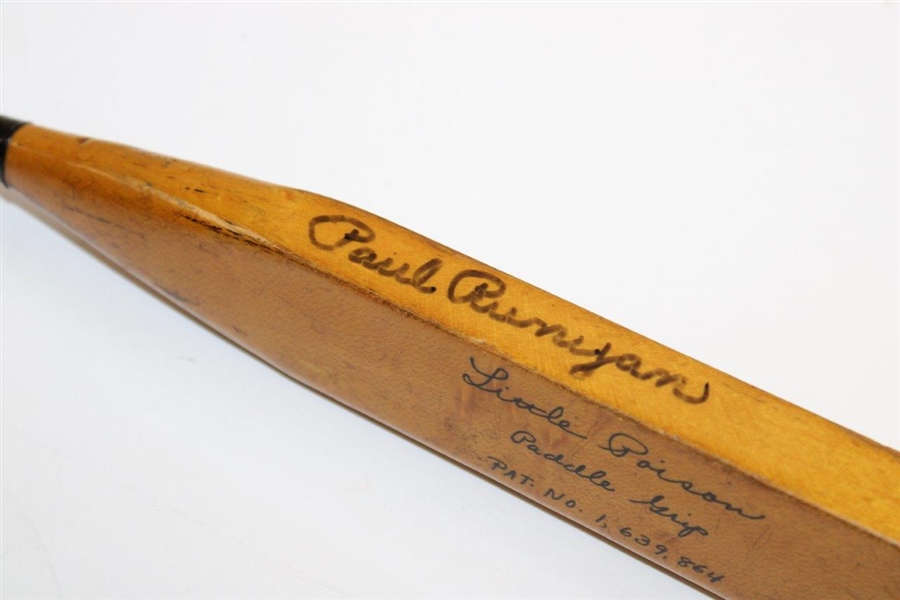 Paul Runyan Twice Signed Circa 1939 Bristol 'Little Poison' Paddle Putter JSA ALOA