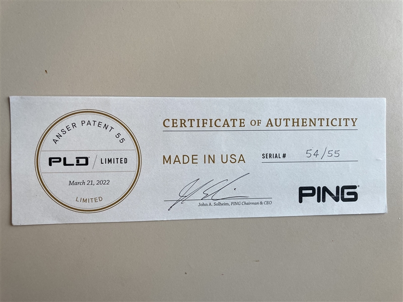 Ping Anser PLD Ltd Ed #54/55 With Certificate & Headcover In PLD Box