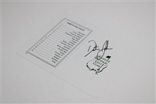 Dustin Johnson Signed Masters Scorecard JSA ALOA