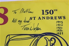 Tom Watson Signed & Personalized 150th Open St. Andrews Flag w/Years Won JSA ALOA