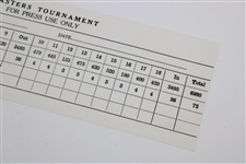 Ben Hogan Signed Masters Scorecard PSA #Y05004