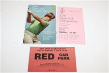 1978 Open Championship At St. Andrews Pairing Sheet, Season Ticket, Program & Parking Pass