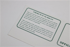 1986 Masters Tournament Official Scorecard