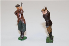Hand-painted Miniature Metal Golfer Figures - Post Swing & Pre-Swing