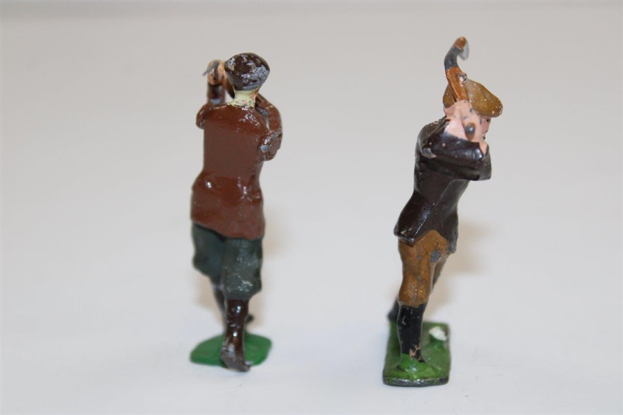 Hand-painted Miniature Metal Golfer Figures - Post Swing & Pre-Swing