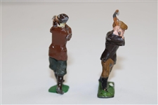 Hand-painted Miniature Metal Golfer Figures - Post Swing & Pre-Swing