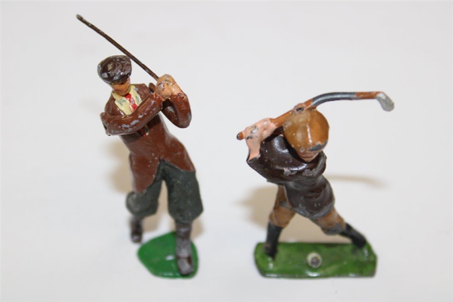 Hand-painted Miniature Metal Golfer Figures - Post Swing & Pre-Swing