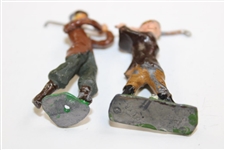 Hand-painted Miniature Metal Golfer Figures - Post Swing & Pre-Swing