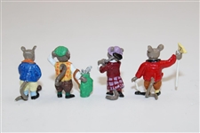 Miniature Metal Golfer Mice Figures - Golfers & Caddies
