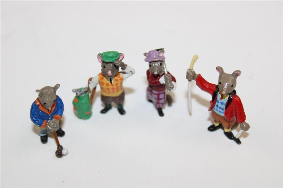 Miniature Metal Golfer Mice Figures - Golfers & Caddies