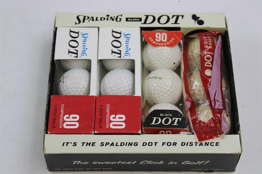 Box of Twelve (12) Spalding Black Dot Golf Balls