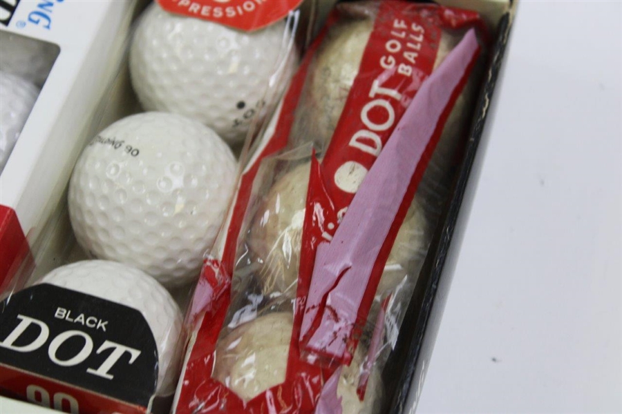 Box of Twelve (12) Spalding Black Dot Golf Balls