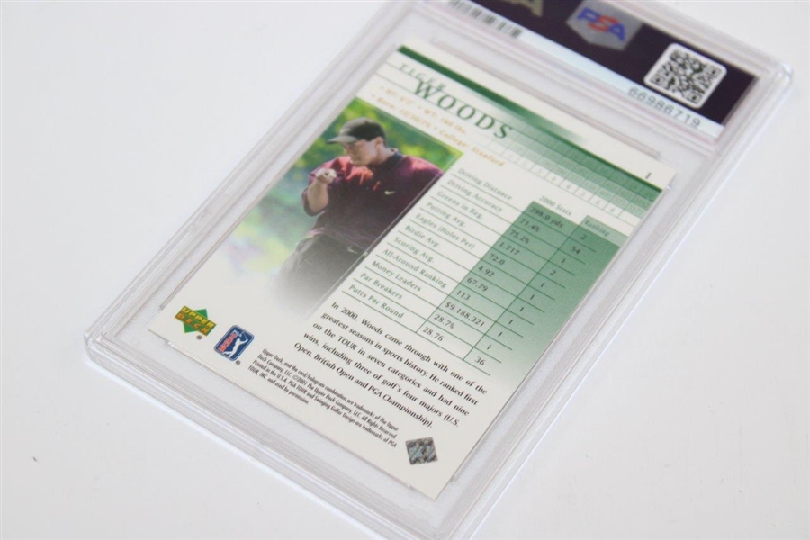 Tiger Woods 2001 Upper Deck Golf Card PSA Graded 9 #66986719