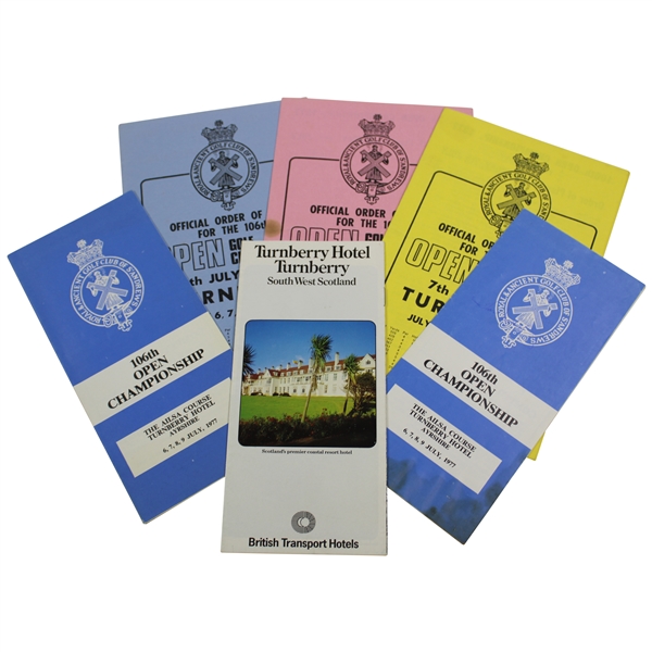 Lot of 1977 Open Championship Spectator Guides & Pairing Sheets 