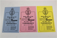 Lot of 1977 Open Championship Spectator Guides & Pairing Sheets 